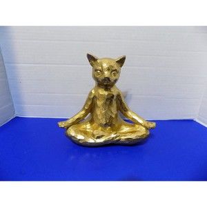 NEW Zen Yoga Cat Kitty Figurine Statue